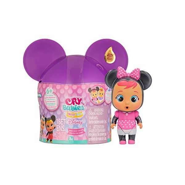 Cry Babies Magic Tears, Winnie The Pooh,Mickey, Minnie Mouse. Mini poupée, Simple, 82663IM, Multicolore