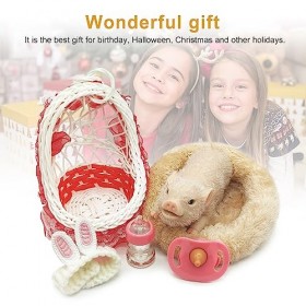 HDTVTV Poupée de cochon en silicone de 11,9 cm, mini cochon en silicone, mini cochon en silicone recyclé, jouets et accessoir