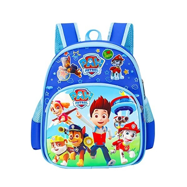 Runup Dog Sac à dos pour enfants de 3 à 8 ans, sac à dos imperméable léger bleu pour garçons filles, crèche, tout-petits