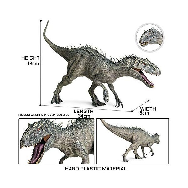 FIYSON Modèle Dinosaure Tyrannosaure Rex,Simulation Plastique,Figurines daction Jurassique Indominus Rex,Bouche Ouverte,Modè