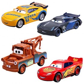 Cars Cake Toppers, Hilloly 4 Pcs Cars Décoration De Gâteau Lightning McQueen Figurines Fournitures Décoration Postuler à Garç