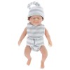 Poupées miniatures Reborn, Mini poupée bébé en vinyle et silicone de 6 pouces avec des vêtements de cheveux bouclés enracinés