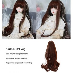 Zerodis Baby Original Long Brown Hair Dolls Toys 1/3 BJD Doll Wig Perruques RéSistant à la Chaleur Haute TempéRature Soie Bru