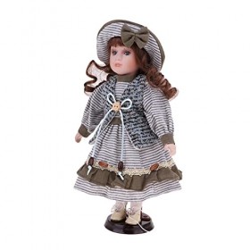 Harilla 30 Cm Porcelaine Fille Personnes Figure W/Bois Stand Cadeau