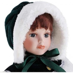 DIVISTAR Poupée miniature en porcelaine 1/6 avec support et chapeau en peluche pour enfants et adultes