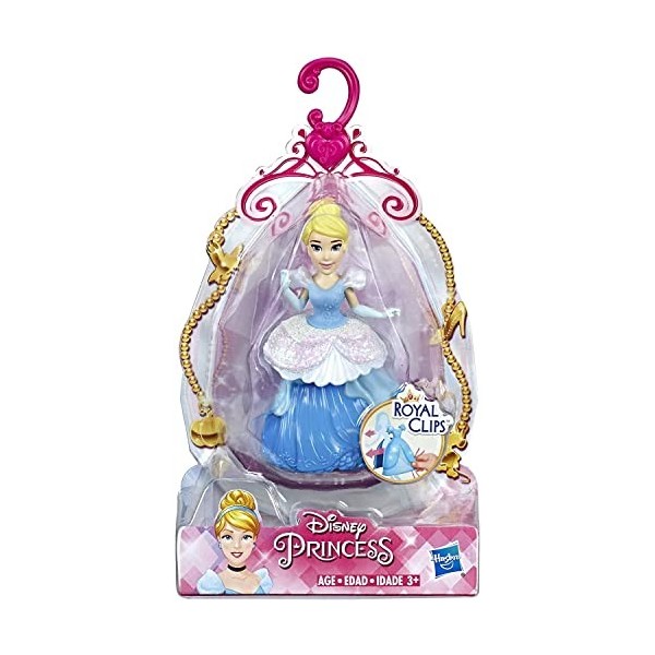 Disney Princess Royal Clips Lot de 2 figurines articulées Cendrillon et Raiponce 9 cm