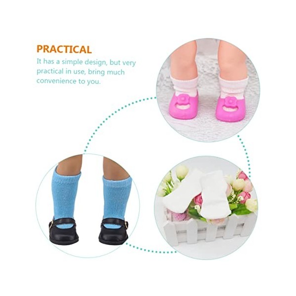 ibasenice 24 Paires De Chaussettes De Poupée Mini Chaussette Accessoires De Poupée Ma Génération Culottes De Poupée Accessoir