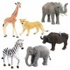 Terra by Battat AN6061BZ - Set de 6 Figurines Animaux Sauvages Réalistes en Plastique - Inclut Éléphant dInde - Éléphant dA