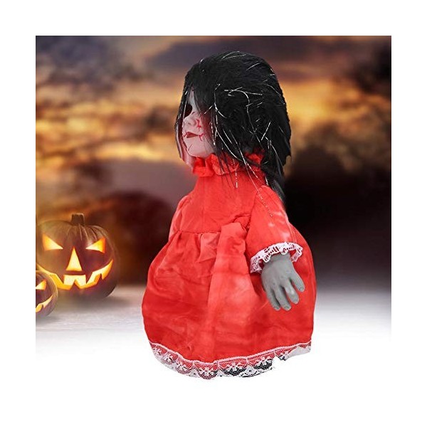 GOTOTOP Poupée de Marche effrayante dhalloween avec Son, poupée effrayante dhalloween poupée de Marche effrayante hantée Co