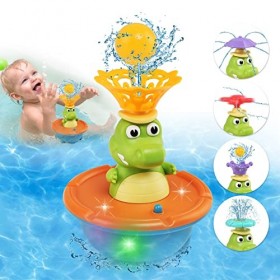 BelleStyle Jouet de Bain Lumineux pour Bébé, Crocodile Jeux de Bain pour Bébé 1 2 3 4 5 Ans, Jouets Piscine Baignoire, 5 Pulv