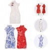 ibasenice 3 Pièces Vêtements De Poupée Robes Jouets Bébé Poupée Robe Costumes Vêtements Tenue Robe Chinoise Vintage Vêtements