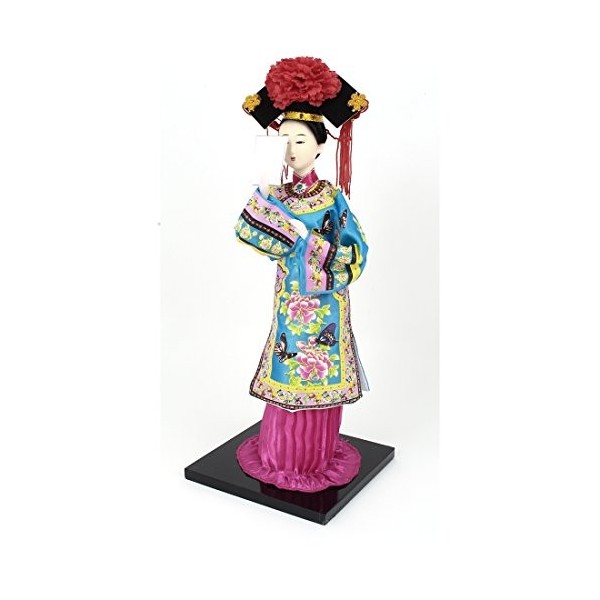 Ruilogod Broirider Vêtements Chine Qing Dynastie Princesse Poupée Artisanat Fuchsia Bleu