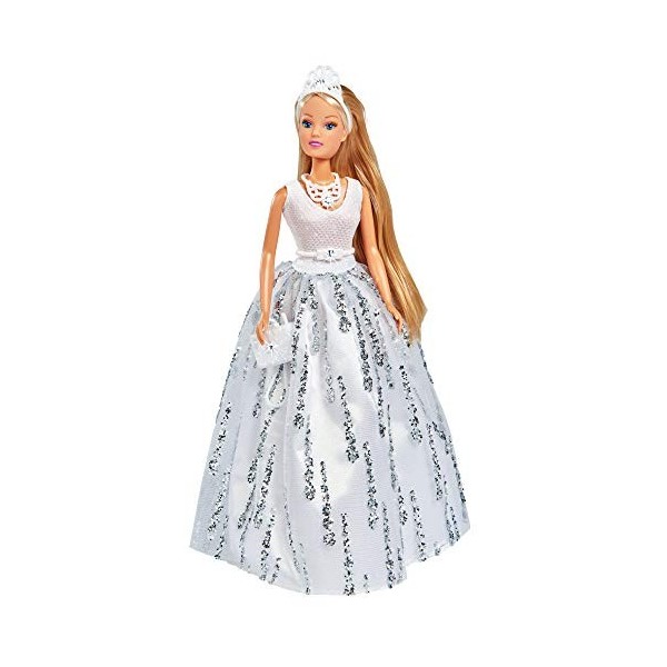 Simba - Steffi Love Swarovski Deluxe - Poupée Mannequin 29cm - Robe Glamour 5 Diamants + Tiare - Bague Enfant Incluse - 10573