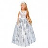 Simba - Steffi Love Swarovski Deluxe - Poupée Mannequin 29cm - Robe Glamour 5 Diamants + Tiare - Bague Enfant Incluse - 10573