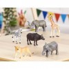 Terra by Battat AN6061BZ - Set de 6 Figurines Animaux Sauvages Réalistes en Plastique - Inclut Éléphant dInde - Éléphant dA