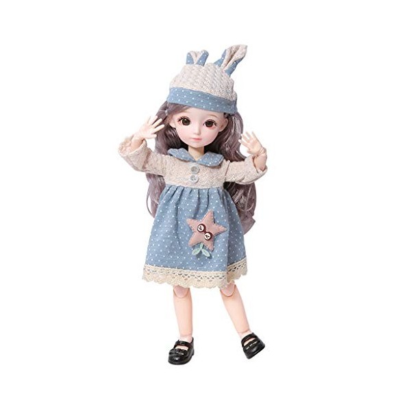 Sharplace 1: 6 23 Joints à Rotule Flexibles BJD Fille 3D Yeux Fille Jeu de Rôle Jouet Cadeau - A