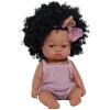 Black Girl Reborn Doll Lifekey 13inch Vinyl Douple réaliste habillé Baby Doll with Bowknot Posage African Baby Dolls African 