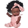 Black Girl Reborn Doll Lifekey 13inch Vinyl Douple réaliste habillé Baby Doll with Bowknot Posage African Baby Dolls African 