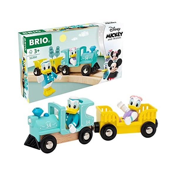 BRIO - 32265 - Train à pile Mickey Mouse / Disney - Mickey and Friends - Train électrique - Figurine incluse - Pour circuit d