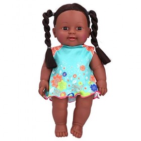 Vakitar Exquis Africain Noir Fille Poupée Réaliste Enfants Mignon Poupée Enfant Jeu De Rôle Jouet Cadeau 30cm, pour La Maison