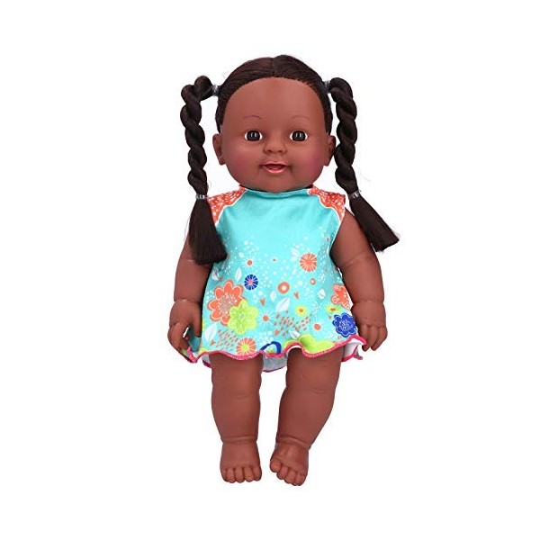 Vakitar Exquis Africain Noir Fille Poupée Réaliste Enfants Mignon Poupée Enfant Jeu De Rôle Jouet Cadeau 30cm, pour La Maison