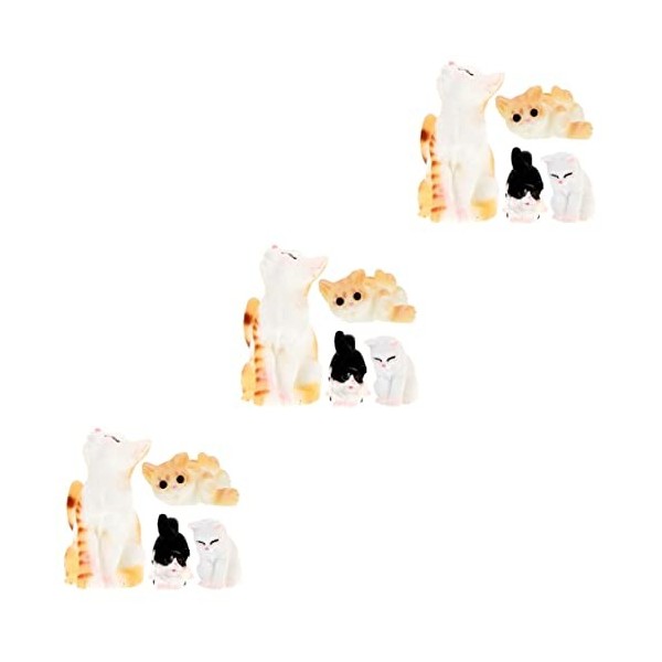 Toyvian 16 Pcs Ornements Modèle Chat Orange Maison De Poupée en Résine