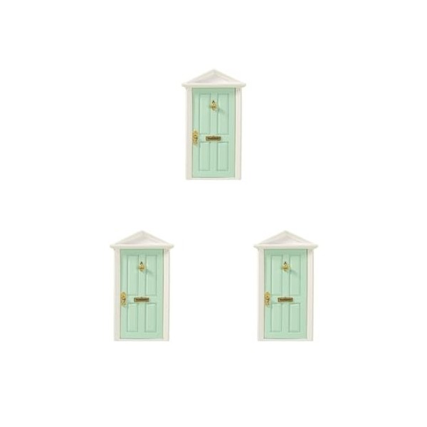 Lot de 3 mini portes miniatures 1/12 pour filles et garçons pour la vie - Modèle éducatif vert - 17,8 x 9 x 2 cm