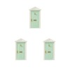 Lot de 3 mini portes miniatures 1/12 pour filles et garçons pour la vie - Modèle éducatif vert - 17,8 x 9 x 2 cm