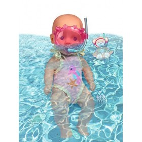 Simba New Born 105030172 Poupée de Bain en Vinyle avec Lunettes de Natation 30 cm