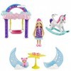 Barbie Dreamtopia coffret Pyjama Party Étoilée avec mini-poupée Chelsea Princesse, lit superposé, balançoire et accessoires, 