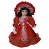 MagiDeal en Porcelaine Avez Robe de Princesse à Fleurs Jouet pour Enfant - 30cm, Rouge