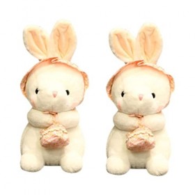 Toyvian 2 Pièces Lapin en Peluche Poupée en Peluche Lapin Jouet Lapin Câlin Jouet Lapin du Nouvel an Ornements De Poupée De B
