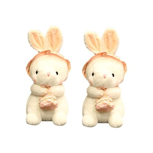 Toyvian 2 Pièces Lapin en Peluche Poupée en Peluche Lapin Jouet Lapin Câlin Jouet Lapin du Nouvel an Ornements De Poupée De B