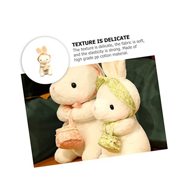 Toyvian 2 Pièces Lapin en Peluche Poupée en Peluche Lapin Jouet Lapin Câlin Jouet Lapin du Nouvel an Ornements De Poupée De B