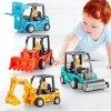 ZHUOYOU Voiture Jouets pour Bébé Tractopelle Enfant Ensemble de 4 Pièces Grue Jouet Cadeau Garcon Fille 1 2 3 Ans