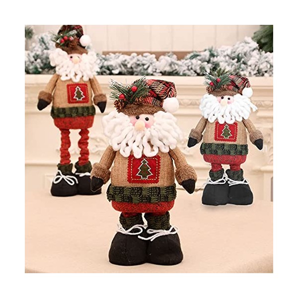 Support de Noël Poupée Télescopique Bonhomme de Neige, Support de Noël Poupée Télescopique, Peluche Santa Tomte, avec Jambes 