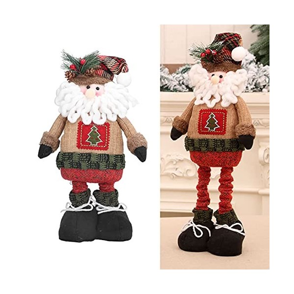 Support de Noël Poupée Télescopique Bonhomme de Neige, Support de Noël Poupée Télescopique, Peluche Santa Tomte, avec Jambes 