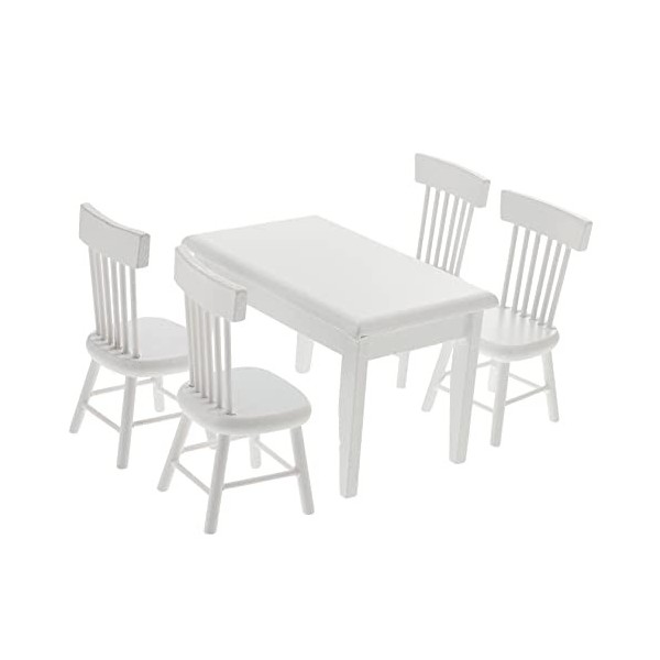 ifundom 5 Pièces Chaise De Salle À Manger en Bois Miniatures Meubles Miniatures Jouet Féerique Tables Et Chaises pour Enfants