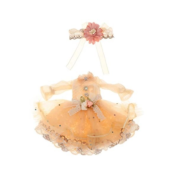 Paowsietiviity Lot de 3 vêtements de poupée 1/6 pour fille avec accessoires pour cheveux Gris