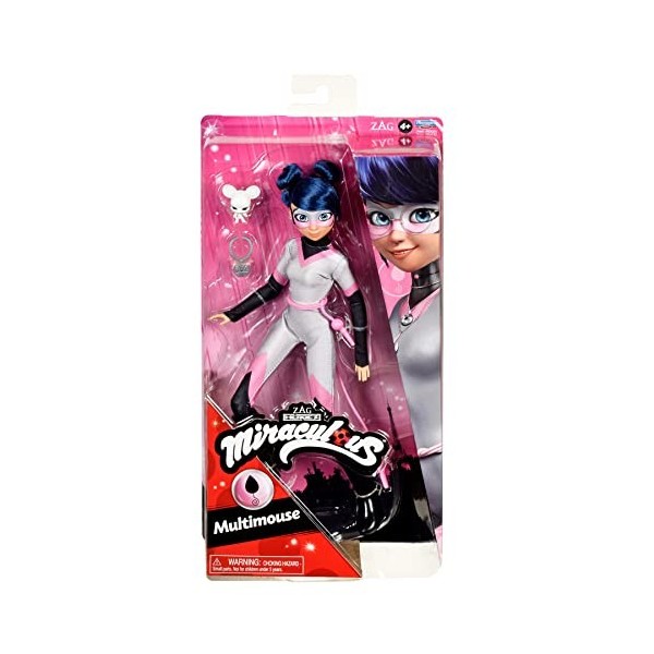 Miraculous Ladybug and Cat Noir Toys Poupée Multimouse Fashion | Poupée Multimouse articulée de 26 cm avec Accessoires Kwami 