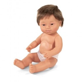 Miniland Poupée de bébé avec Syndrome de Down Caucasian Boy 38 cm