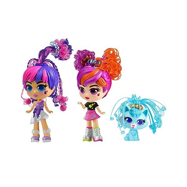 Rocco Giocattoli - Curli Girls Twin Set de poupées, Multicolore 82080