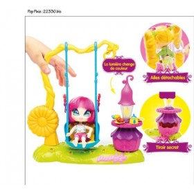 Bandai - Pop pixie - 22332 - Poupée - Accessoire - Balançoire Magique et Poupée - Amore & Lockette