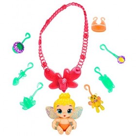 Baby Alive Glo Pixies Minis Carry n Care Necklace - F5845 - Poupée 10cm + Accessoires pailletés - Sweetie Sunshine