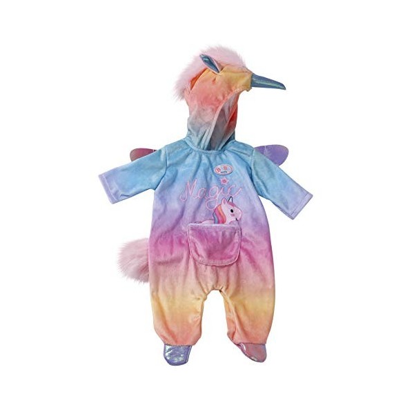 BABY born Onesie Fantasy Licorn pour poupées de 43cm - Pour les Petites Mains - Comprend une crinière en peluche, une corne d