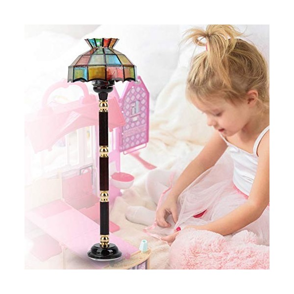 SUNGOOYUE Lampadaire de Maison de Poupée, 1:12 Miniature Doll House Accessoire Lampadaire LED Light Furniture Toy