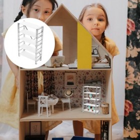 TOYANDONA Maison de Poupée Miniature Étagère de Rangement Modèle de Meubles Miniatures 5 Couches Étagère Présentoir 1:12 Mais