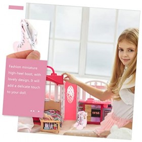 ibasenice 2 Paires Poupée Talons Hauts Miniature Talons Hauts Chaussures Miniatures Mini Bébé Poupées Mini Chaussures De Poup