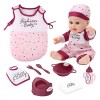 Gruwkue Poupée en Vinyle, Poupée Fille réaliste adorables poupées en Vinyle Souple avec Lait et Couche, Kit poupée pour Cadea