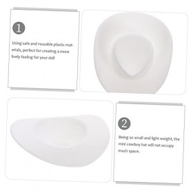 Abaodam 100 Pièces Mini Chapeau De Cowboy Artisanat Chapeau De Cowboy Décor Blanc Mini Chapeau De Poupées Mini Chapeaux Ornem